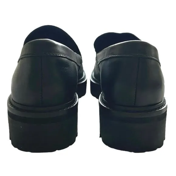 EVERLANE Women’s Leather Lug Sole Chunky Loafer in Black-Size 7