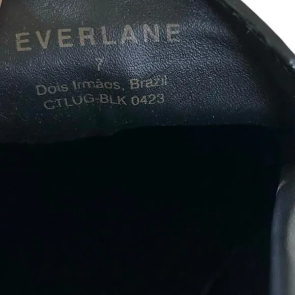 EVERLANE Women’s Leather Lug Sole Chunky Loafer in Black-Size 7
