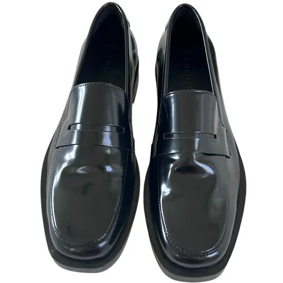 EVERLANE Women's Leather Penny Loafer in Black-Size 7.5