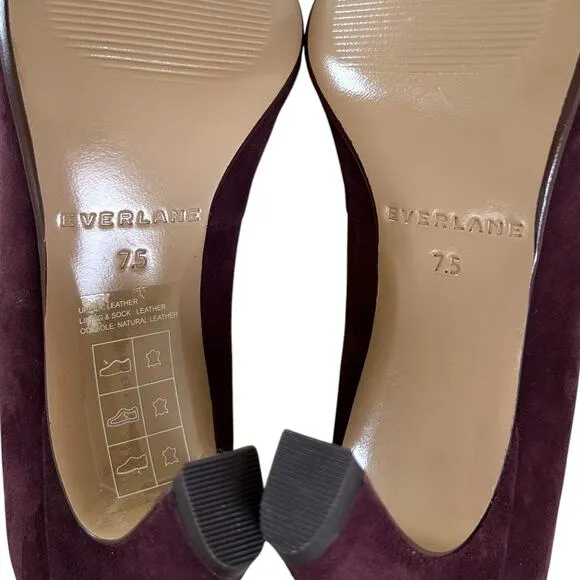 EVERLANE Women's The Banana Pump in Dark Mahogany Suede-Size 7.5