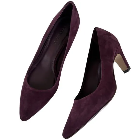 EVERLANE Women's The Banana Pump in Dark Mahogany Suede-Size 7.5