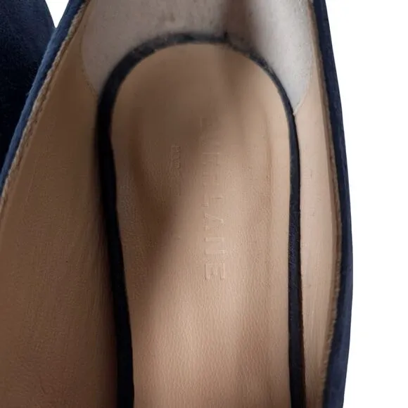 Everlane Womens The Editor Kitten Heels 8 Blue Suede Pointed Toe Corpcore Luxury