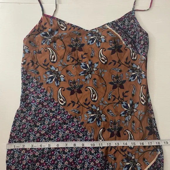 Everyday Ritual Angelina Cotton &amp; Silk Slip Nightgown Navy English Garden SZ Sm