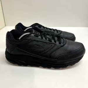 EXCELLENT Brooks Addiction Walker Triple Black Leather Men's Size 7.5 2E Wide