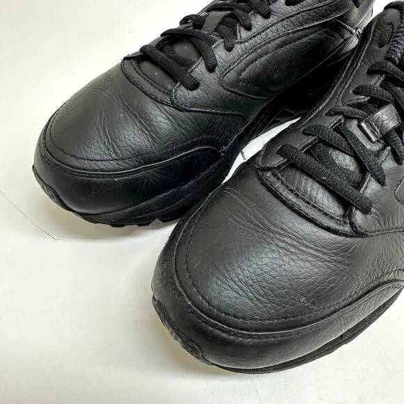 EXCELLENT Brooks Addiction Walker Triple Black Leather Men's Size 7.5 2E Wide