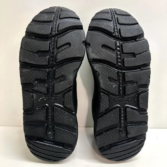 EXCELLENT Brooks Addiction Walker Triple Black Leather Men's Size 7.5 2E Wide