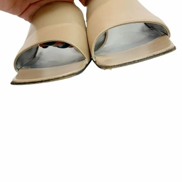 Excellent Bruno Magli Tam Leather Slingback Heel Sandal Size 7