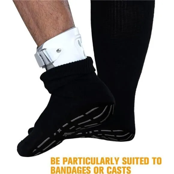 Extra Width Socks for Swollen Feet-4 Pairs Hospital Grip Socks,Bariatric Socks