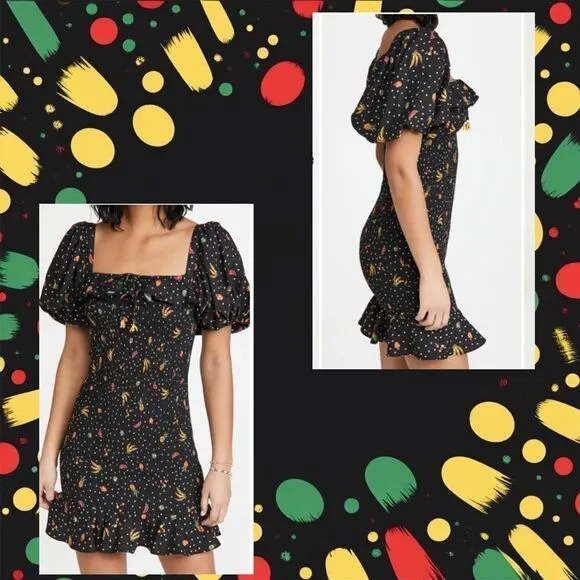 FARM Rio Tiny‎ Fruits Smocked Mini Dress Medium NWT  fruit