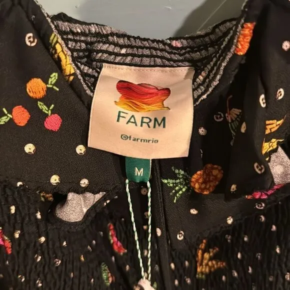 FARM Rio Tiny‎ Fruits Smocked Mini Dress Medium NWT  fruit