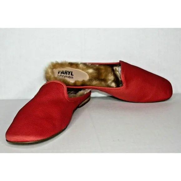 Faryl By Farylrobin Women's 14M Moka red lizard mules - New