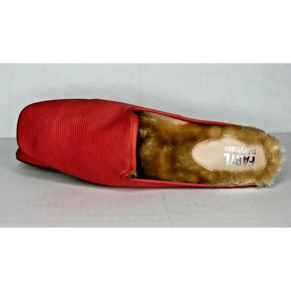 Faryl By Farylrobin Women's 14M Moka red lizard mules - New