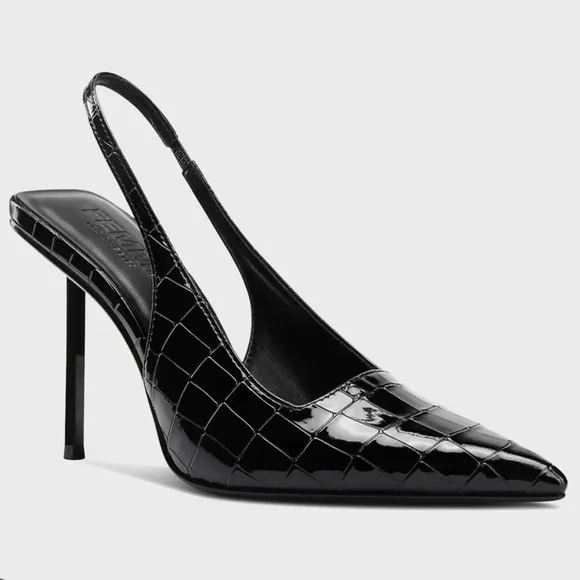 FEMME LA G63 Slingback Heels in Exotic Noir
