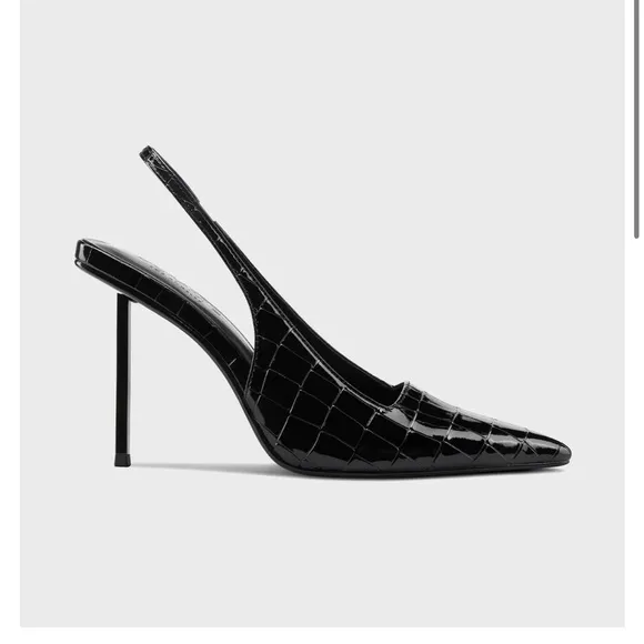 FEMME LA G63 Slingback Heels in Exotic Noir