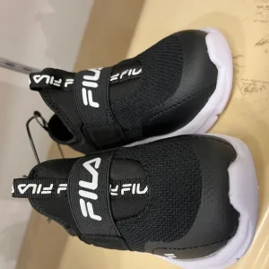 Fila Black and White Slip-On Sneakers