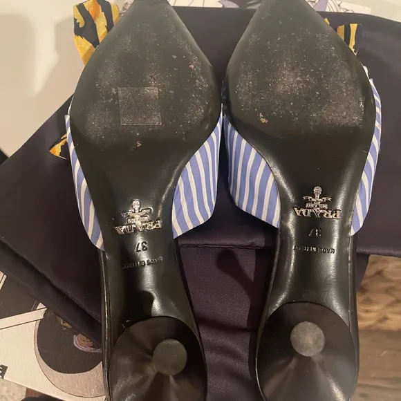 ❤️Final Price❤️Prada Pointed LogoToe Mule Sandal Heel Calzature Donna