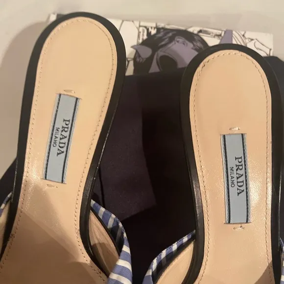 ❤️Final Price❤️Prada Pointed LogoToe Mule Sandal Heel Calzature Donna