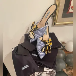 ❤️Final Price❤️Prada Pointed LogoToe Mule Sandal Heel Calzature Donna