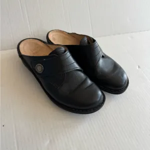 Finn Comfort Black Leather Santa Fe Slip On Mule Womens 38 Casual Comfort