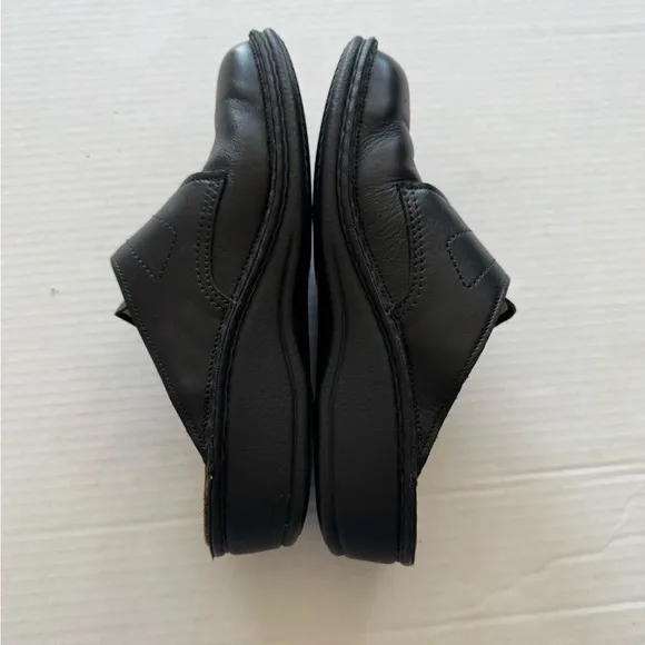 Finn Comfort Black Leather Santa Fe Slip On Mule Womens 38 Casual Comfort