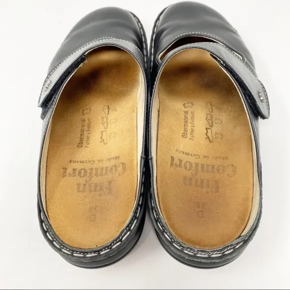 Finn Comfort Stanford MaryJane Clogs Leather Black 38 EUR Women’s