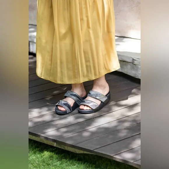 FITFLOP Mina Ombre Glitter Pewter Grey Sliders