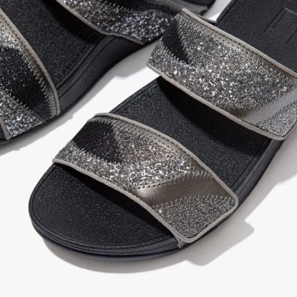 FITFLOP Mina Ombre Glitter Pewter Grey Sliders
