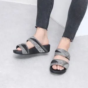 FITFLOP Mina Ombre Glitter Pewter Grey Sliders