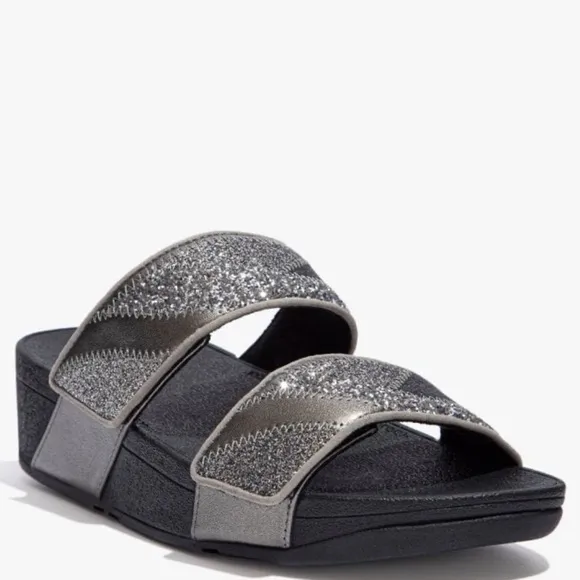 FITFLOP Mina Ombre Glitter Pewter Grey Sliders