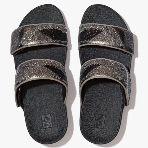 FITFLOP Mina Ombre Glitter Pewter Grey Sliders