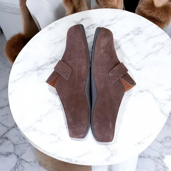 Fitflop NEW SHUV Buckle-Strap Leather Clogs Women's Size 9 in Brown Mix