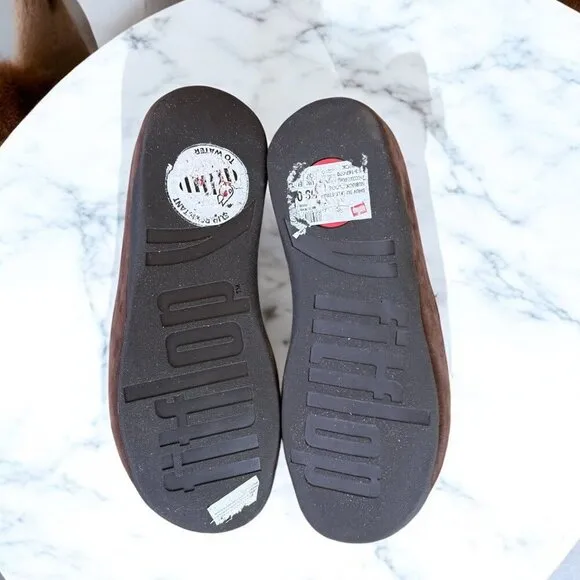 Fitflop NEW SHUV Buckle-Strap Leather Clogs Women's Size 9 in Brown Mix