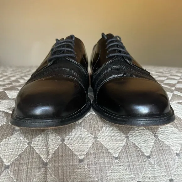 Florsheim Black Leather Cap Toe Lace Up Oxford Shoes Men’s Size 11 D