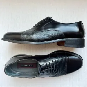 Florsheim Black Leather Cap Toe Lace Up Oxford Shoes Men’s Size 11 D