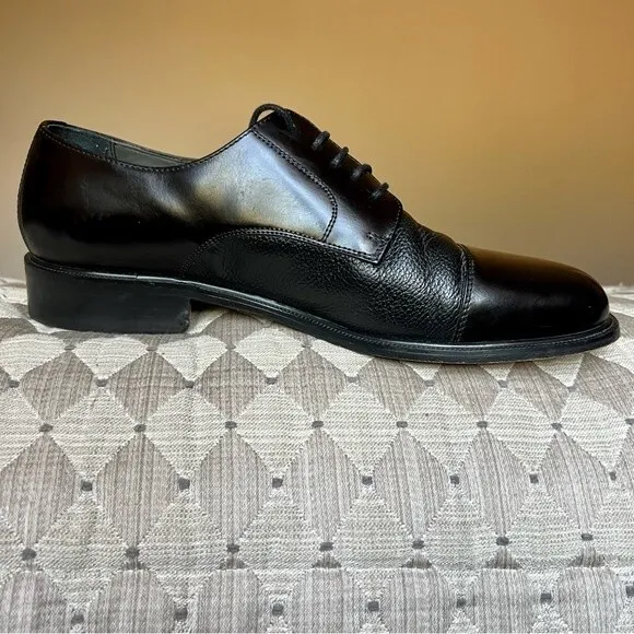 Florsheim Black Leather Cap Toe Lace Up Oxford Shoes Men’s Size 11 D