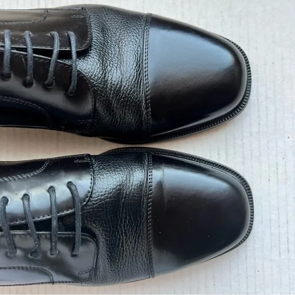Florsheim Black Leather Cap Toe Lace Up Oxford Shoes Men’s Size 11 D