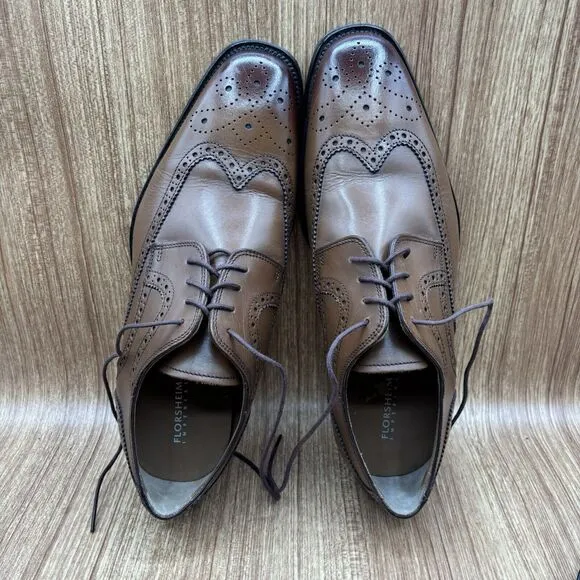 Florsheim Imperial Classico Cognac Lace Up Wingtip Oxfords 12111 Men's 10 EEE