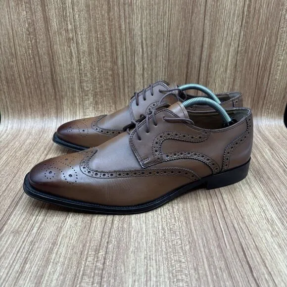 Florsheim Imperial Classico Cognac Lace Up Wingtip Oxfords 12111 Men's 10 EEE
