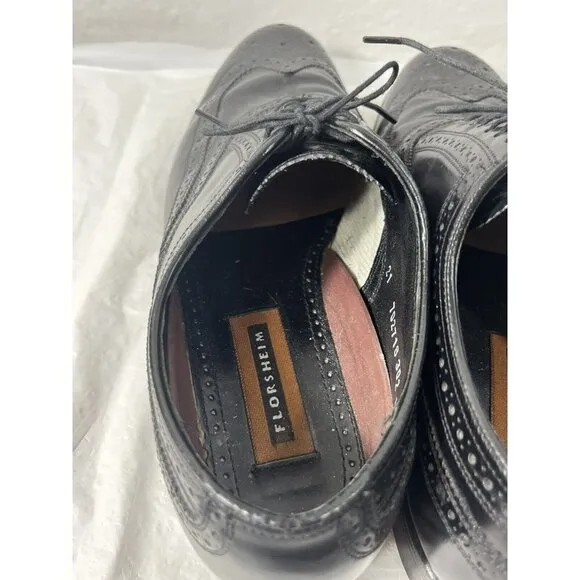 Florsheim  Leather Classic Wingtip Dress Oxfords Lace Up shoes Men's 9.5D