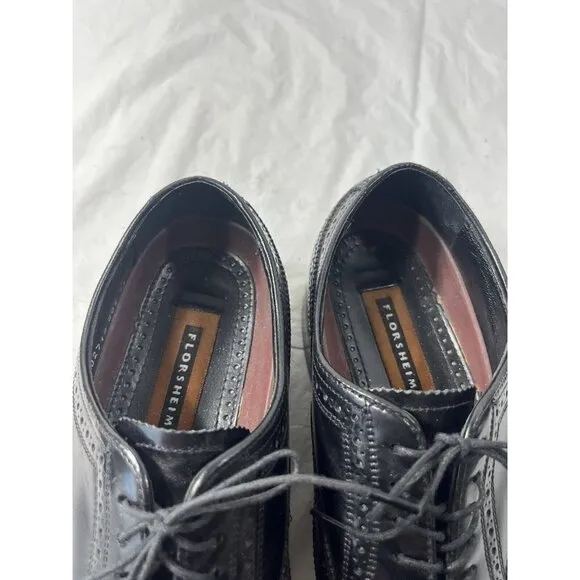 Florsheim  Leather Classic Wingtip Dress Oxfords Lace Up shoes Men's 9.5D