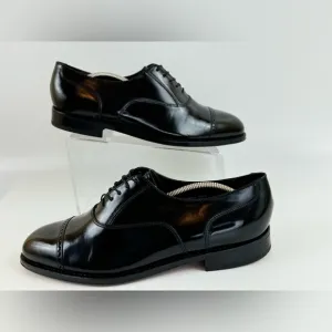 Florsheim Men’s Black Cap Toe Oxfords, Hard Leather Dress Shoes, Size 10.5