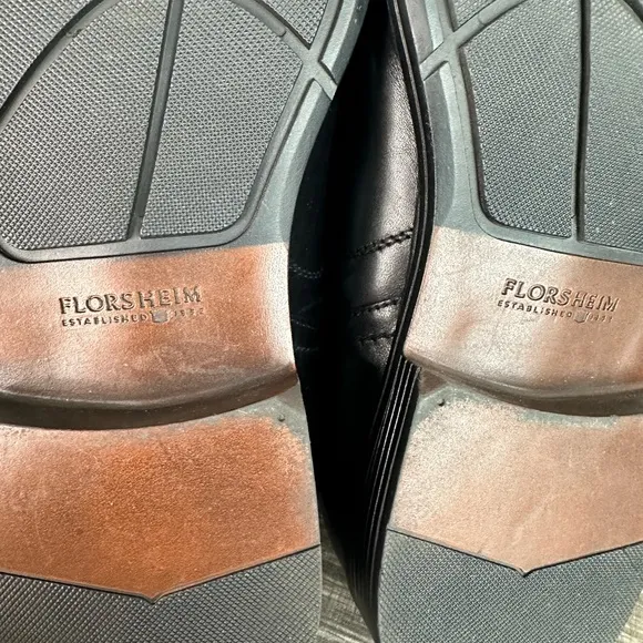 Florsheim Mens Black Leather Welter Bike Toe Oxfords Shoe Men’s Size 12
