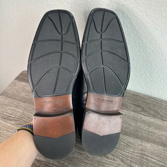 Florsheim Mens Black Leather Welter Bike Toe Oxfords Shoe Men’s Size 12