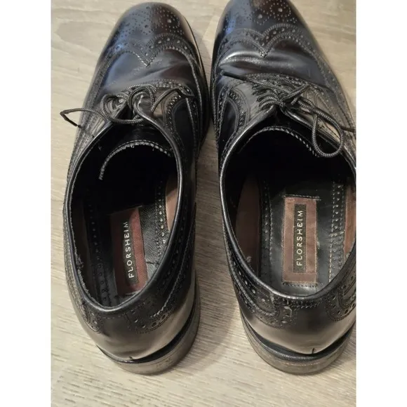Florsheim Men's Black Oxfords Wingtip Dress‎ Shoes Size 10.5D
