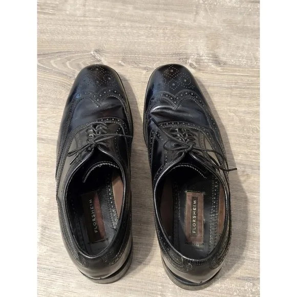 Florsheim Men's Black Oxfords Wingtip Dress‎ Shoes Size 10.5D