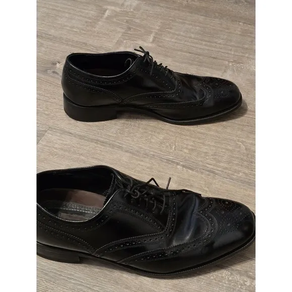 Florsheim Men's Black Oxfords Wingtip Dress‎ Shoes Size 10.5D