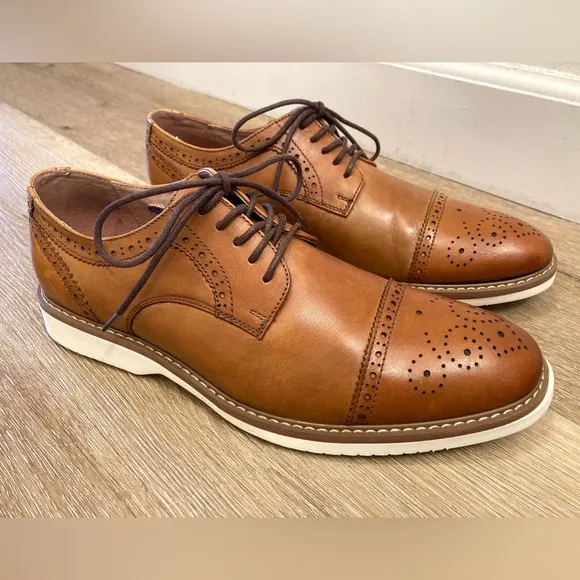 Florsheim Mens Brown Leather Union Cap Toe Brogue Oxfords Shoe Sz 10 D 15126