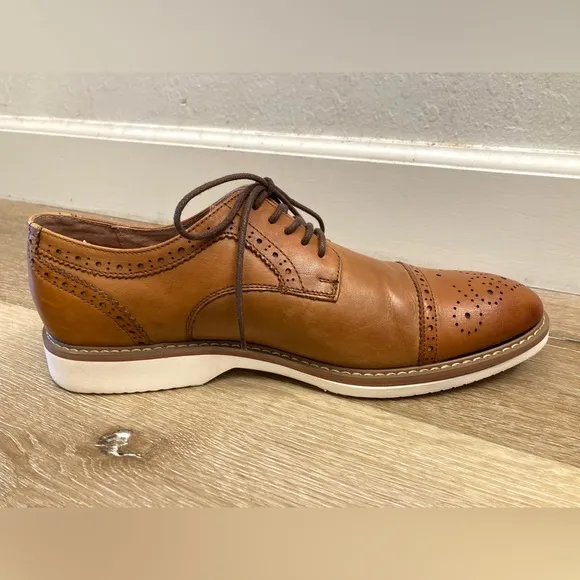 Florsheim Mens Brown Leather Union Cap Toe Brogue Oxfords Shoe Sz 10 D 15126