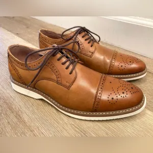 Florsheim Mens Brown Leather Union Cap Toe Brogue Oxfords Shoe Sz 10 D 15126