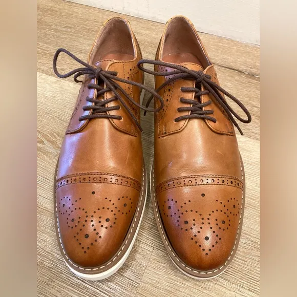 Florsheim Mens Brown Leather Union Cap Toe Brogue Oxfords Shoe Sz 10 D 15126